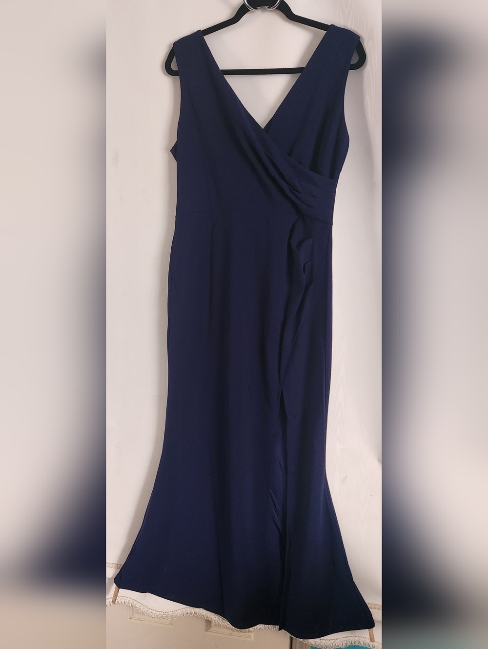 NWT Woosea Sexy Split Evening Cocktail Party Maxi A Line Navy Long Formal Dress